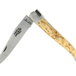 Couteau Laguiole 12 cm en bouleau, mitres inox finition satinée