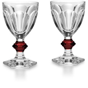 Harcourt bouton rouge verre baccarat x2
