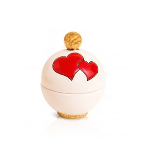 Heart-shaped ball jewelry box Émaux de Longwy