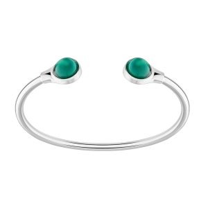 Flexible green cabochon bracelet lalique