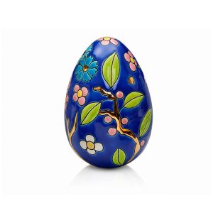 Œuf fleur bleue taille 2 Émaux de Longwy
